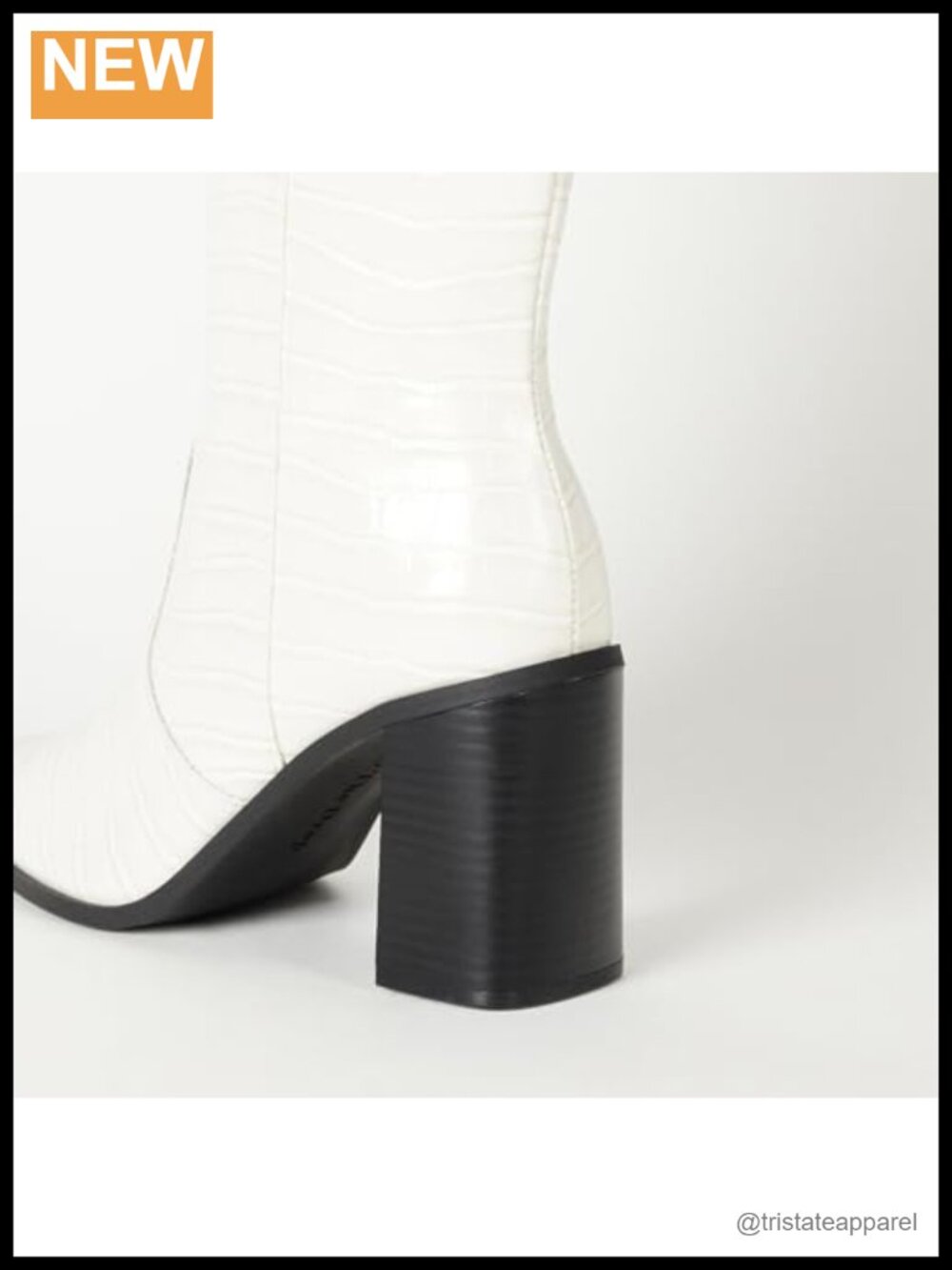 Knee-High Western Boot Faux Leather Pull-On Block Heel - Picture 2 of 6